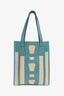 Hermès Blue Leather Canvas 'Petit H Bell' Tote