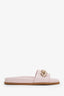 Valentino Pink Leather Chain Slides Size 36.5