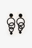 Oscar de la Renta Black Beaded Clip On Earrings