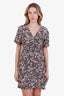 Isabel Marant White/Multicolour Silk Flower Print Rouched Dress Size XS