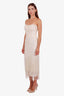 Dejzi White Sequin Pearl Fringe 'The White Pawn' Dress Estimated Size S