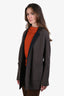 Loro Piana Brown/Navy Blue Baby Cashmere Reversible Jimi Coat with Leather Belt Size Medium
