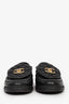 Pre-loved Chanel™ Black Quilted Leather Tab CC Turnlock Loafers Size 38.5C