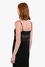 Haelo Black Silk Blend Sheer Lace Blouse Size S