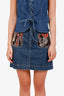 Stella McCartney Denim Patch Pocket Tapestry Skirt Size 40