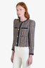 Veronica Beard Blue Trim Multicolour Cotton Blend Tweed Jacket Size 4