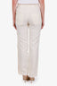 Hermès Cream Linen Button Detail High Waisted Straight Leg Pants Size 36