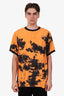 McQ by Alexander McQueen Orange/Black Silk Tye Dye T-Shirt Size M Mens