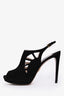 Prada Black Suede Slingback Platform Sandals Size 41
