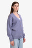 Miu Miu 2023 Purple Cashmere Wool Logo Cardigan Size 40