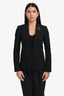 Gucci Vintage Black Virgin Wool Single Breasted Blazer with Brooch Size 40