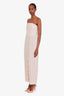 Toteme White Fluffy Strapless 'Fil Coupe' Midi Dress Size 38