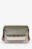 Marni Grey/Green Leather Mini Trunk Crossbody Bag
