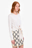 Dolce & Gabbana White Silk Front Tie Long Sleeve Cardigan Size 46