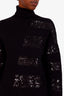 Louis Vuitton Black Sequin Embellished Wool Mini Dress Size M