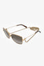 Givenchy Gold Tone Wire Frame Sunglasses with Chain