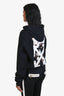 Off-White 2019 Black Cotton 'Flowers' Logo Hoodie Size XS