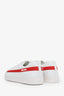 Prada White/Red Leather Logo Sneakers Size 12 Mens