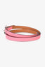 Hermès 2020 Pink Swift Leather Triple Tour Behapi Bracelet Size T2