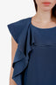 Victoria Victoria Beckham Satin Ruffle Sleeveless Dress Size 8