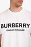 Burberry White Cotton Logo T-Shirt Size S Men's