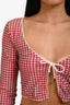 Jaded London Red/White Gingham Print 'Freda' Swim Cardigan Size 4 US
