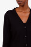 Prada Black Virgin Wool Button Up Cardigan Size 38
