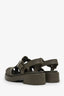 Prada Green Rubber 'Monolith' Fisherman Sandals Size 37
