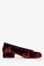 Maison Margiela Cordovan Red Velvet Tabi Ballet Block Heel Size 41