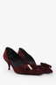 Roger Vivier Burgundy Suede Bow Kitten Heels Size 39