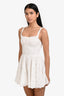 Charo Ibiza 1989 White Voile and Embroidered Lace Details Short Dress Size XS