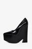 Versace Black Leather Mega Platform Heels Size 38.5