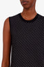 Maje Black/White Striped Sleeveless Knit Top Size 1