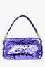 Fendi Purple Sequin Baguette Shoulder Bag