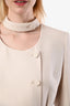 Blazer Gucci à col ceinturé en laine rose blush taille 40
