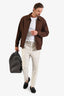 Moschino Brown Canvas Logo Duffle Bag