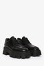 Prada Black Brushed Leather Monolith Lace Up Loafers Size 39.5