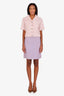 Courreges Purple Wool Logo Embroidery Midi Skirt est Size M