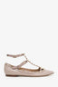 Valentino Nude Patent Leather Cage Rockstud Flats Size 35.5