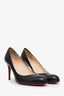 Christian Louboutin Black Leather Round Toe Heels Size 42