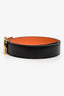 Hermès Black/Orange Leather Reversible 'H' Belt Size 95