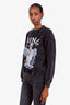 Anine Bing Washed Black 'Harvey AB x TO Elton John' Crewneck Sweater Size S