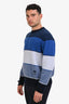 Christian Dior Blue Strip Cashmere Cotton 'CD Diamond' Crewneck Sweater Size M Mens