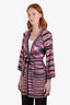 Missoni Pink/Black Striped Belted Long Sweater Size 42
