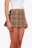 Burberry x Vivienne Westwood Brown Wool Check Mini Skirt Size XS