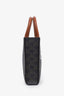 Celine Brown Leather Canvas Mini Triomphe Vertical Cabas Tote With Strap