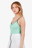 Pre-loved Chanel™ 26M Coco Beach Collection Turquoise Textured One-piece Swimsuit Size 40
