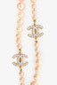 Pre-loved Chanel™ Gold Toned Pearl Long CC Necklace