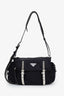Prada Black New Vela Nylon Studded Messenger Bag
