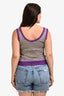 Missoni Purple Multicolour Floral Print Silk Tank Top Size 40